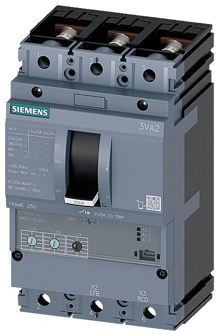 Siemens 3VA2225-0HL32-0AA0 učinski prekidač 1 St. Područje podešavanja (Struja): 100 - 250 A Piece