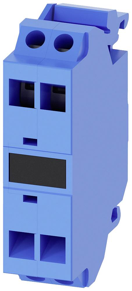 Plavi električni modul s više utičnih mjesta i crnom prednjom pločom; služi za elektronsko spajanje i instalaciju.