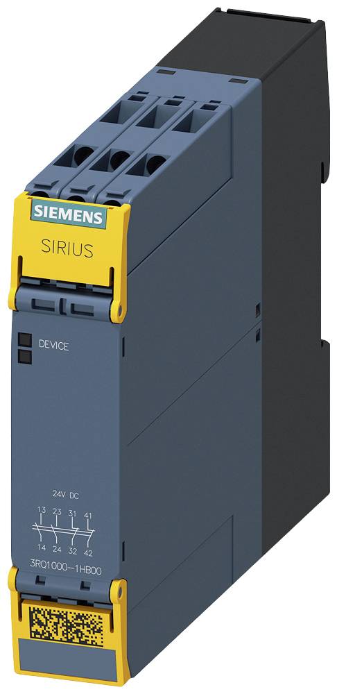 Električki komponenta s natpisom 'Sirius' i QR kodom, vjerojatno industrijski relej kompanije Siemens.