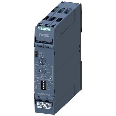 Industrijski preklopni uređaj Siemens serije Sirius. Uređaj prikazuje upravljačke elemente, LED indikatore i tehničku dijagramu na prednjoj strani.