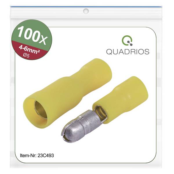 Quadrios 23C493 okrugli utikač 4 mm² 6 mm² žuta 100 St.