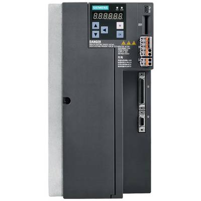 Crni elektronički uređaj tvrtke Siemens s digitalnim zaslonom i nekoliko priključaka sa strane.