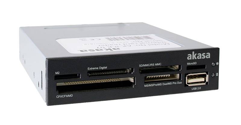 Akasa AK-ICR-07 Externe geheugenkaartlezer USB-A 2.0 Zwart
