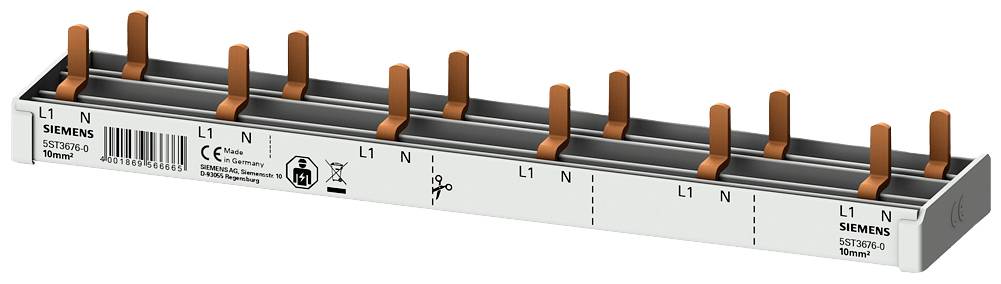 Siemens 5ST36760 Pensa.rail compact, 10 mm2 aansluiting 1p/N 6x AFDD + 6x compacte apparaten1 te Penverzamelrail 1 stuk(s)