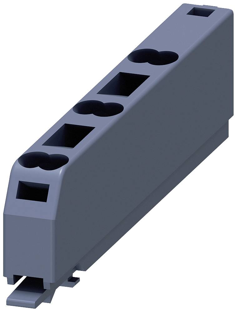 Siva plastična komponenta s više rupa različitih oblika, vjerojatno adapter ili spojni element.