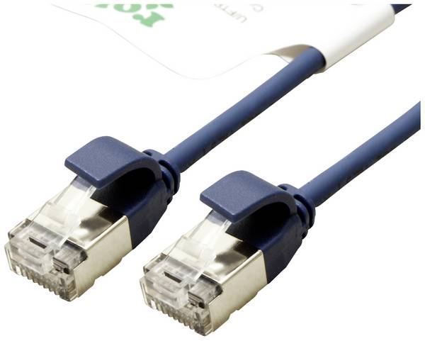 Roline green 21.44.3340 RJ45 mrežni kabel, Patch kabel CAT 6a U/FTP 0.15 m plava boja nezaštićen, bez halogena, vatrostalan 1 St.