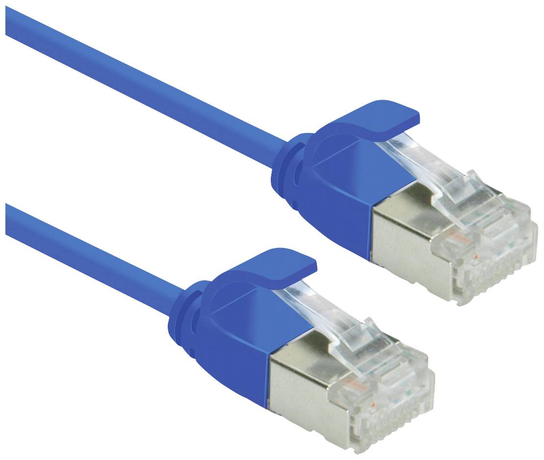 ROLINE F/UTP DataCenter Patchkabel Cat.6A (Class EA), LSOH, extra dun, blauw, 0,3 m