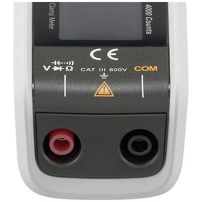 Digitalni multimetarski priključci: Crvene i crne utičnice za mjerne sonde, označene 'CAT III 600V', s oznakom 'COM' i simbolima.