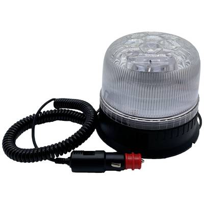 Prozirni LED hitni vilični žmigavac s spiralnim kabelom i auto utikačem, pogodan za upotrebu u vozilu.
