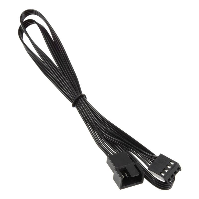 'Crni PC ventilatorski kabel s dva priključka, jednim ženskim i jednim muškim, za spajanje PC komponenti.'