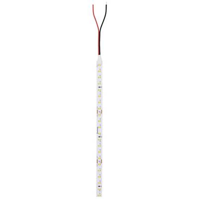 LED traka s crvenim i crnim priključnim kabelima, prikazuje nekoliko LED žarulja na fleksibilnoj tisknoj pločici.