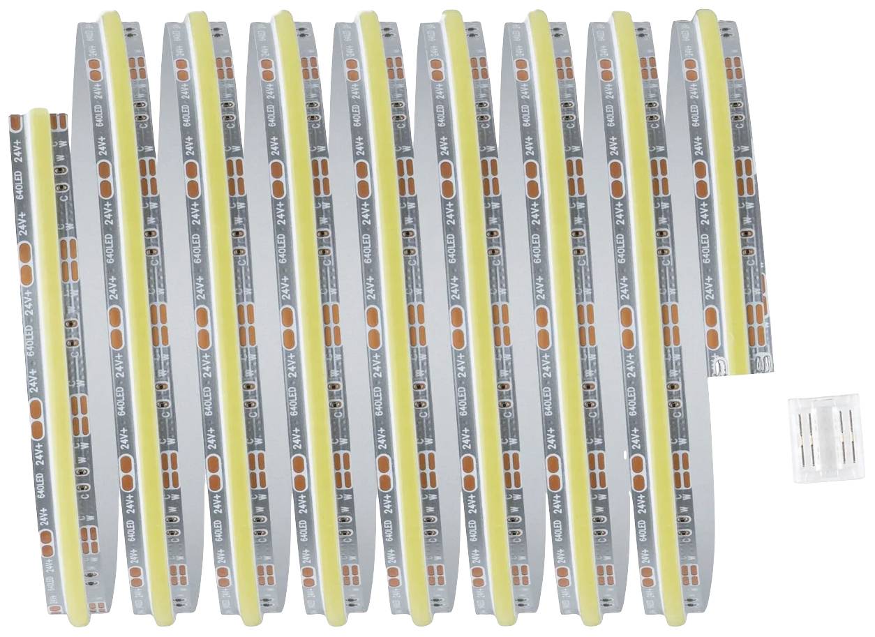 LED traka s dvanaest traka jedna pored druge i malim konektorom pokraj. Pogodna za osvjetljenjske svrhe.