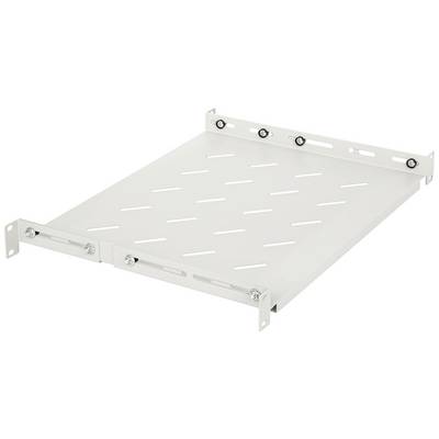 Bijeli, pravokutni metalni regal s podesivim bočnim stranicama i ventilacijskim otvorima.