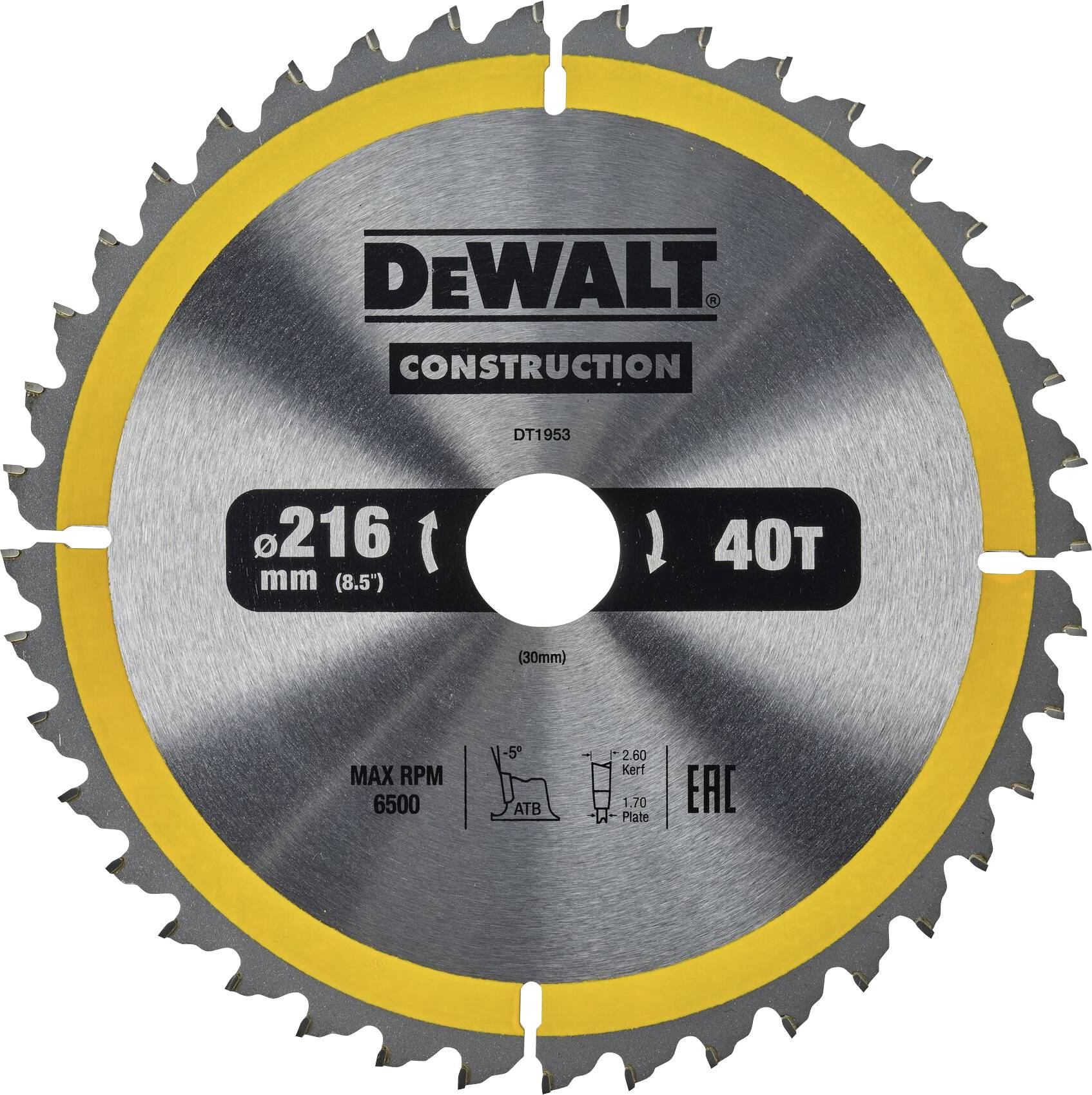 DEWALT DT1953-QZ Cirkelzaagblad 1 stuk(s)