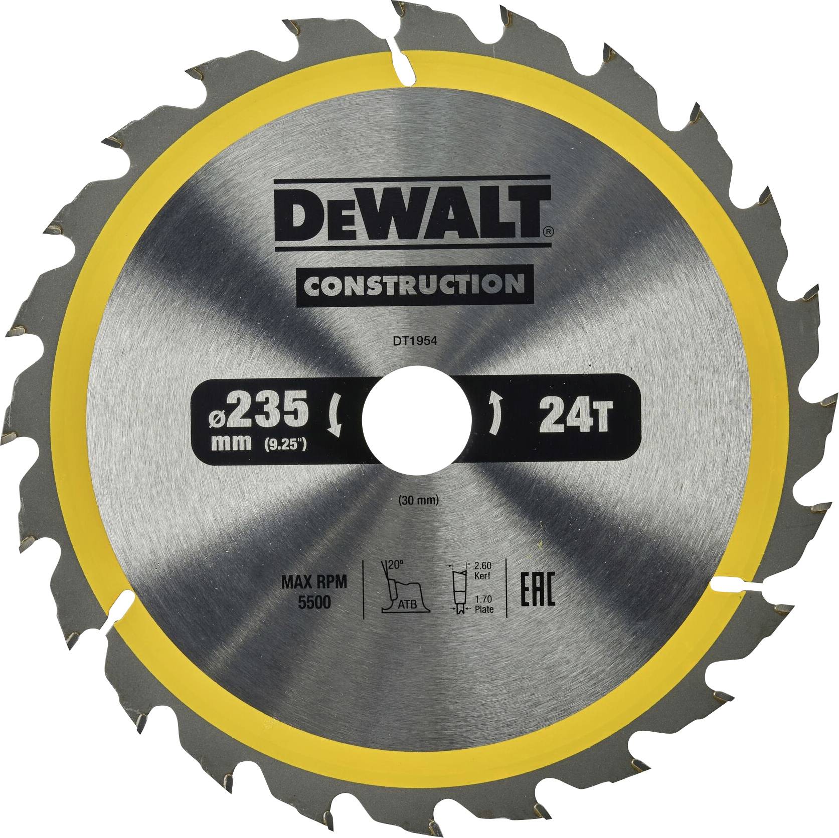 DEWALT DT1954-QZ Cirkelzaagblad 1 stuk(s)