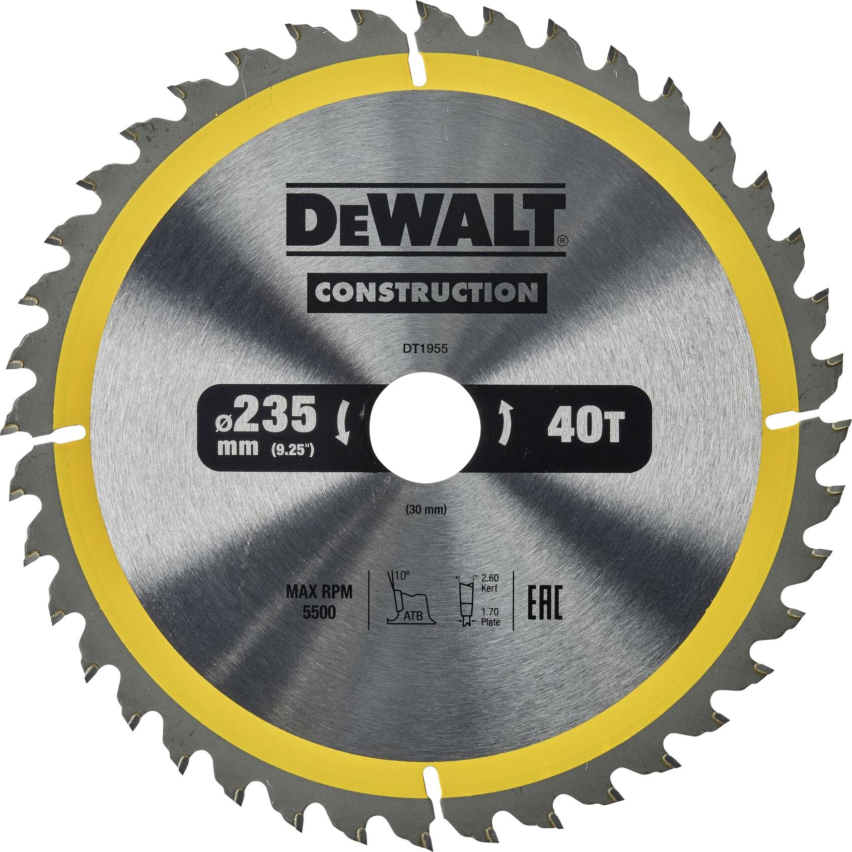 DEWALT DT1955-QZ Cirkelzaagblad 1 stuk(s)