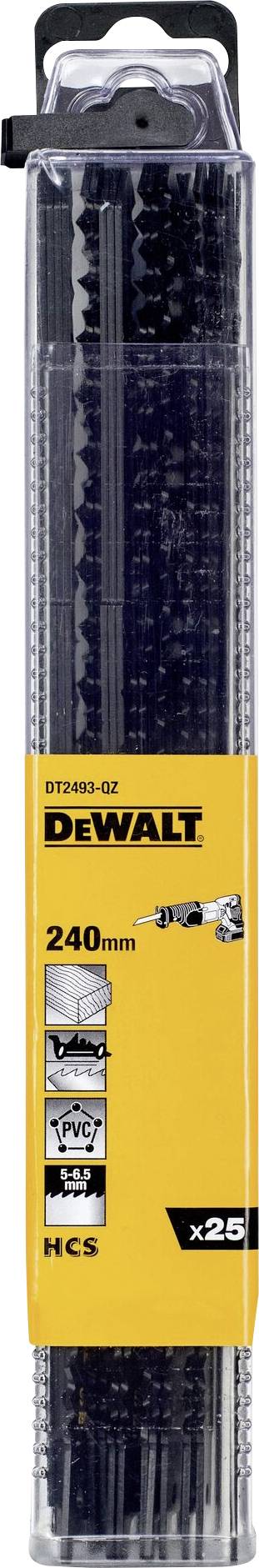 DEWALT DT2493-QZ Saebelzaagblad HCS hout 230 mm 5-6TPI Zaagbladlengte 230 mm 25 stuk(s)