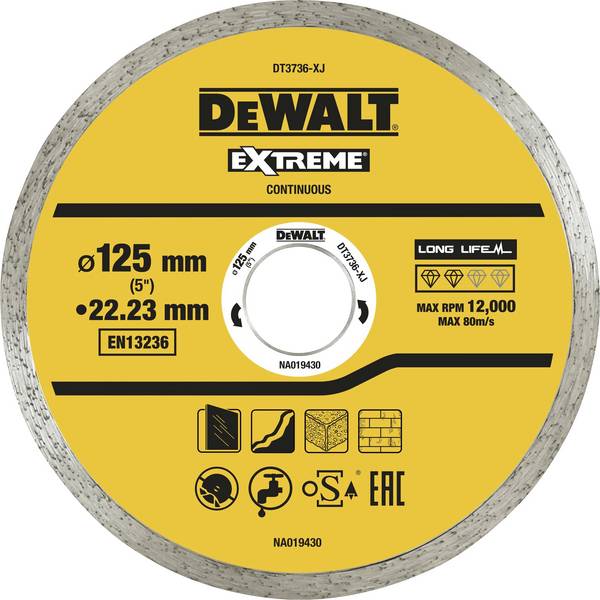 DEWALT DT3736-XJ DT3736-XJ dijamantna rezna ploča promjer 125 mm Promjer bušotine 22.2 mm zidne pločice 1 St.