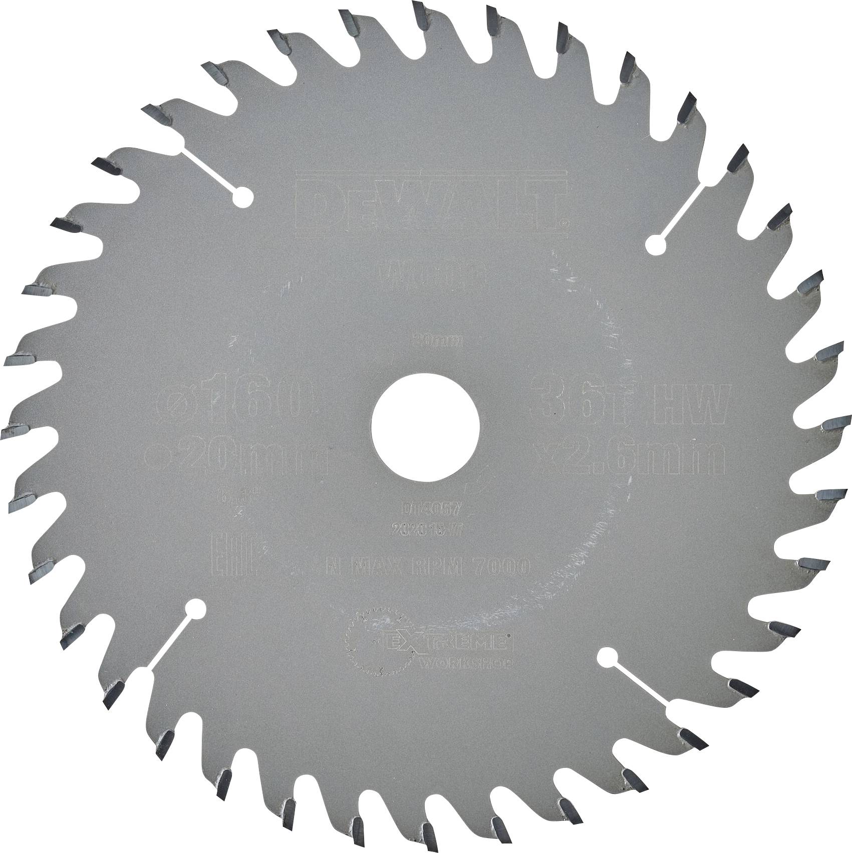 DEWALT DT4057-QZ DT4057-QZ Cirkelzaagblad 160 x 20 x 1.8 mm Aantal tanden: 36 1 stuk(s)