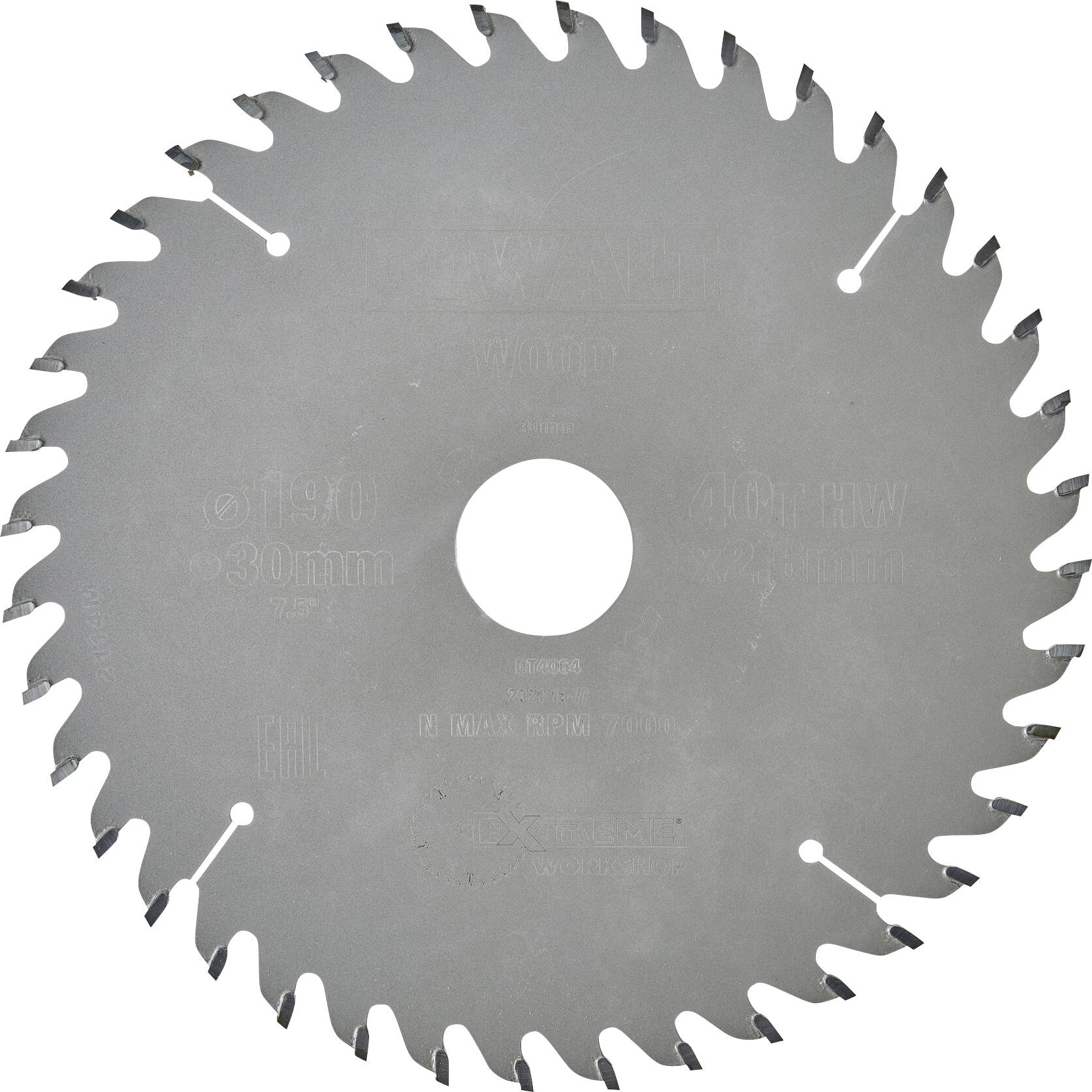 DEWALT DT4064-QZ DT4064-QZ Cirkelzaagblad 190 mm 1 stuk(s)