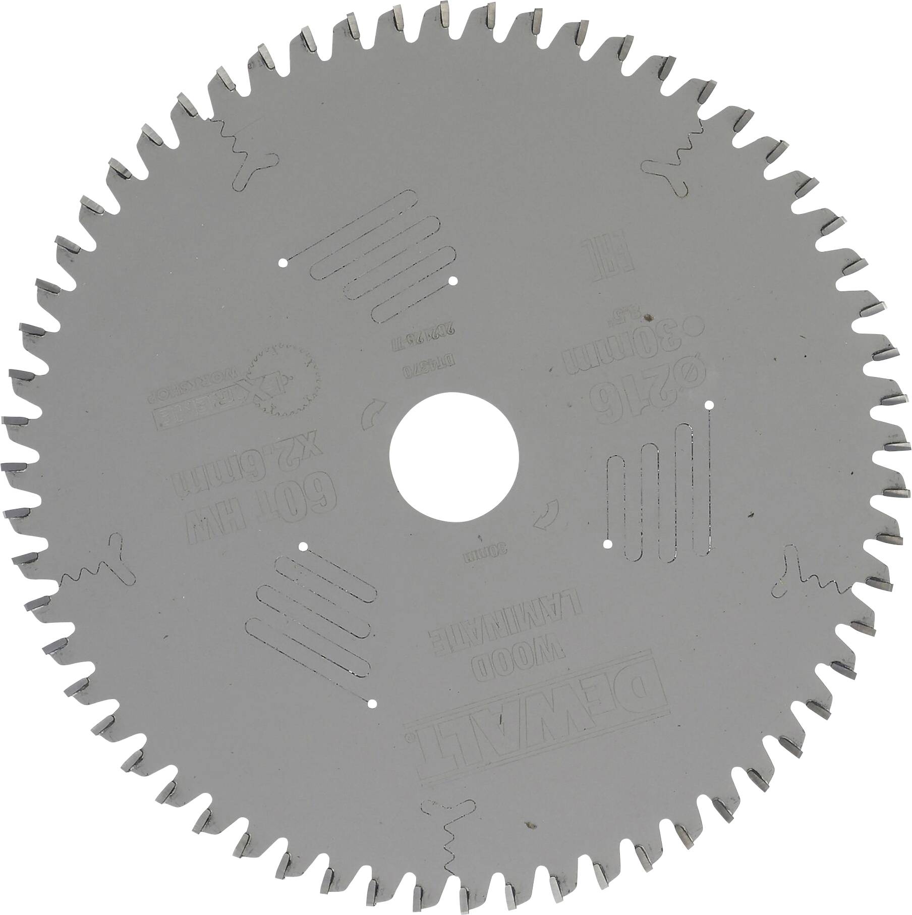 DEWALT DT4370-QZ DT4370-QZ Cirkelzaagblad 216 x 30 x 2.6 mm Aantal tanden: 60 1 stuk(s)