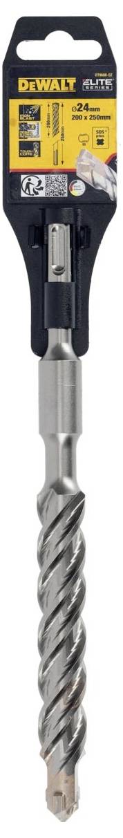 Burgijski svrdao DeWalt s SDS-Plus prihvatom, promjera 14 mm i dužine 400 mm. Pakiranja prikazuje detalje poput QR koda i logotipova.