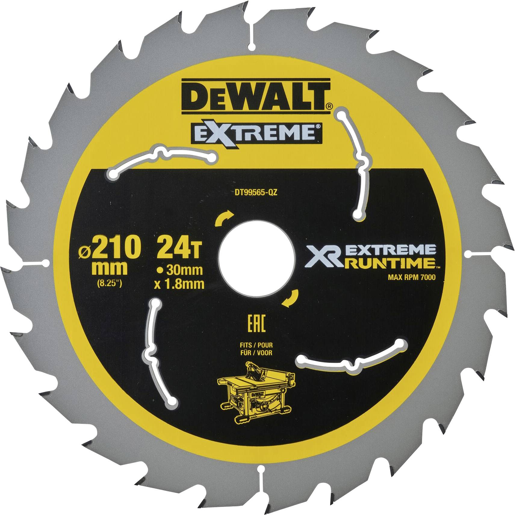 DEWALT DT99565-QZ DT99565-QZ Cirkelzaagblad 210 x 30 x 1.24 mm Aantal tanden: 24 1 stuk(s)