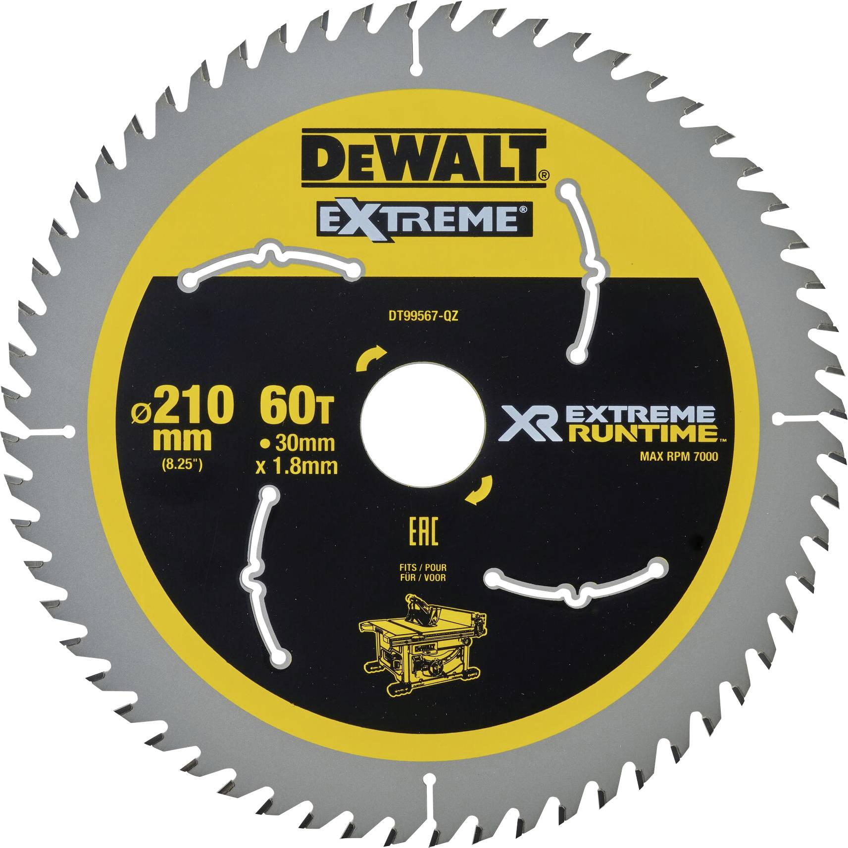 DEWALT DT99567-QZ Cirkelzaagblad 210 mm 1 stuk(s)