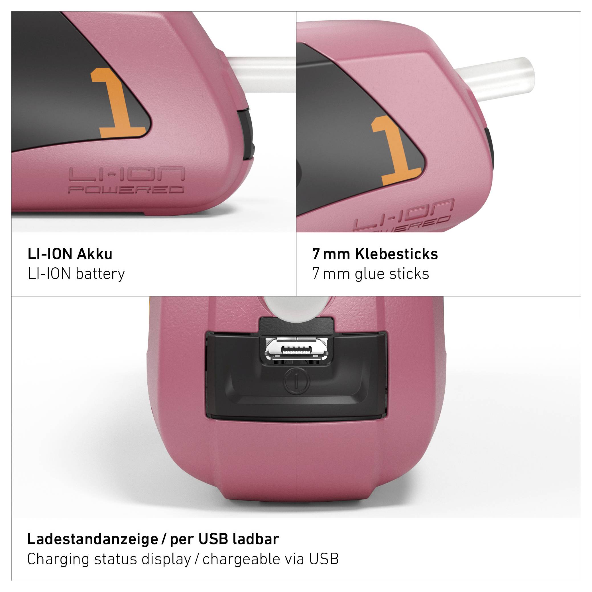 Steinel Mobileglue 1007-S R Trådlöst varmlimstift inkl. laddare, inkl. laddningskabel, inkl. laddningsindikering, Eco-läge 7 mm 30 W 3.6 V 1 st — Bild 3 av 3