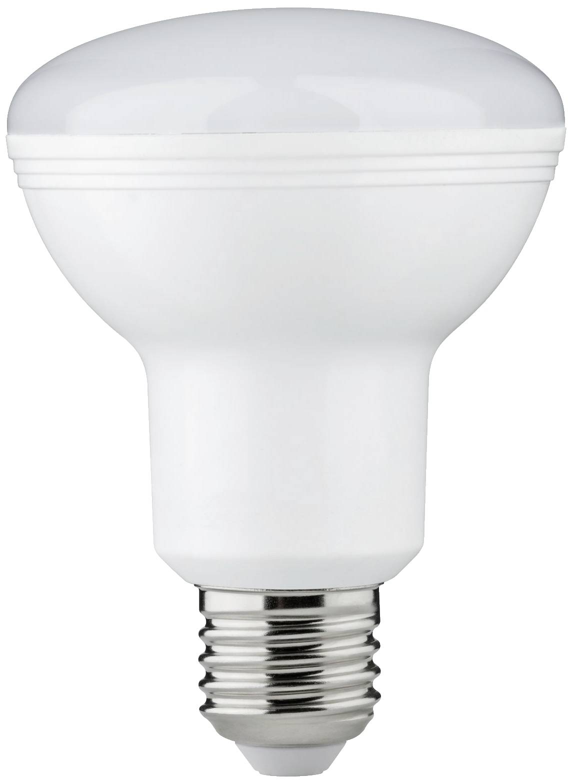 Bijela LED žarulja s E27 contact adaptorom, podesna za energetski učinkovito osvjetljenje u kućanstvima ili uredima.