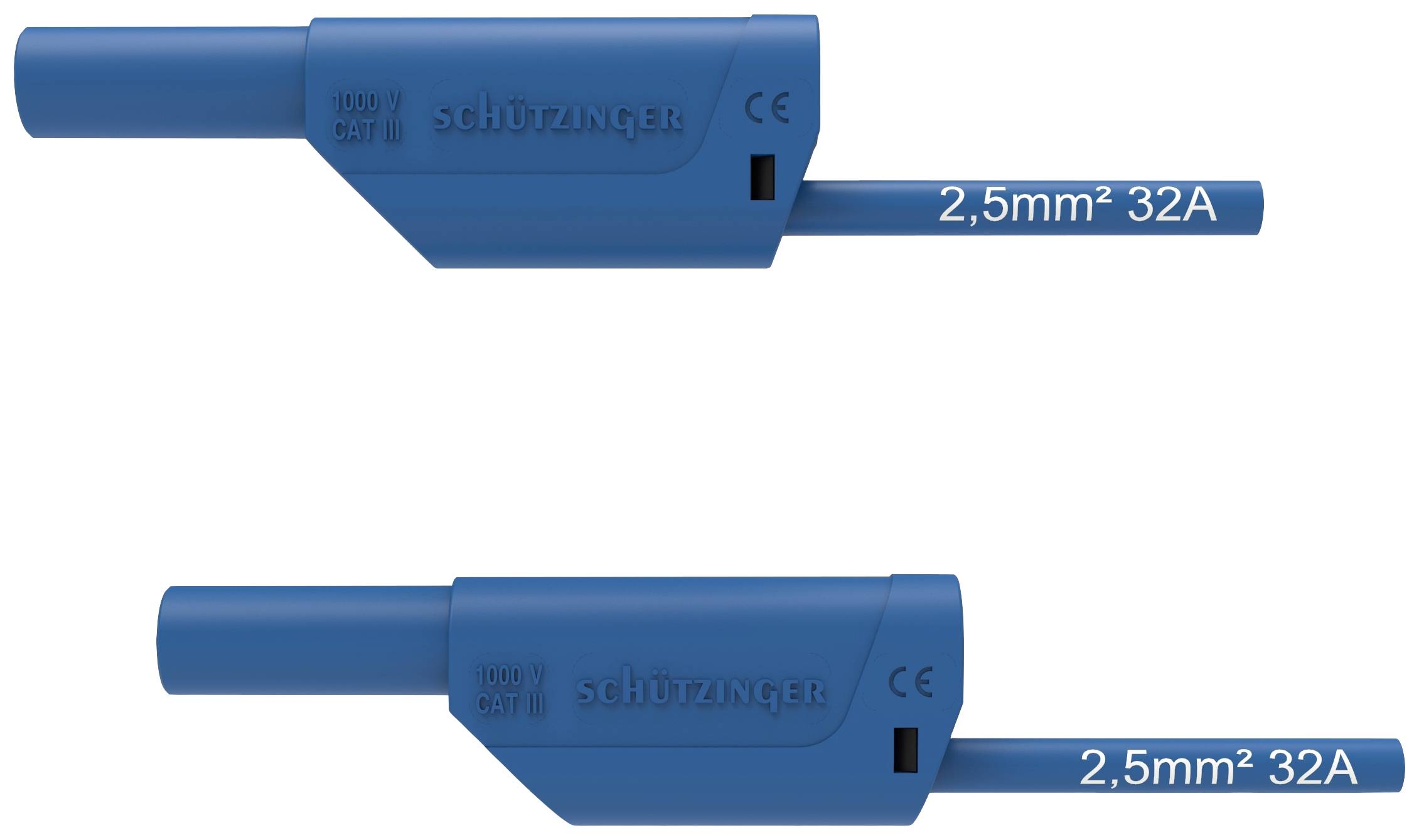 Schützinger Veiligheidsmeetsnoer 4mm-stekker 4mm-stekker 150 cm Blauw 1 stuk(s)