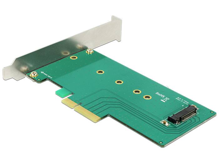 Zelena adaptorska kartica s PCIe priključkom i M.2 sučeljem, korištena za proširenje matičnih ploča računala SSD-ovima.