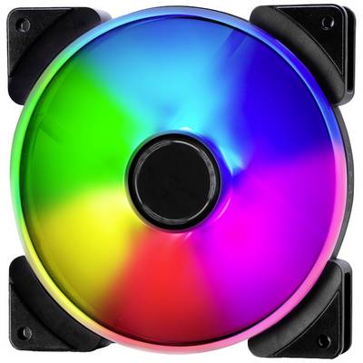 Šareni RGB računalni ventilator prikazuje kružno svijetleće boje od zelene preko plave do crvene.