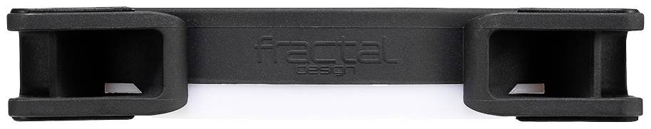Plastična nosač s natpisom 'Fractal Design', crne boje, pravokutnog oblika. Koristi se za učvršćivanje komponenti u kućištu računala.
