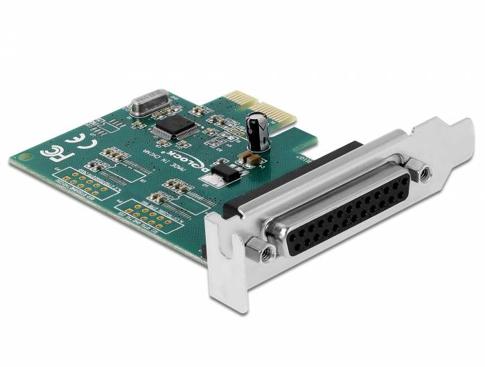 Mrežna kartica s zelenom elektroničkom pločicom, metalnim utikačem i zlatnim priključcima na bijeloj pozadini.