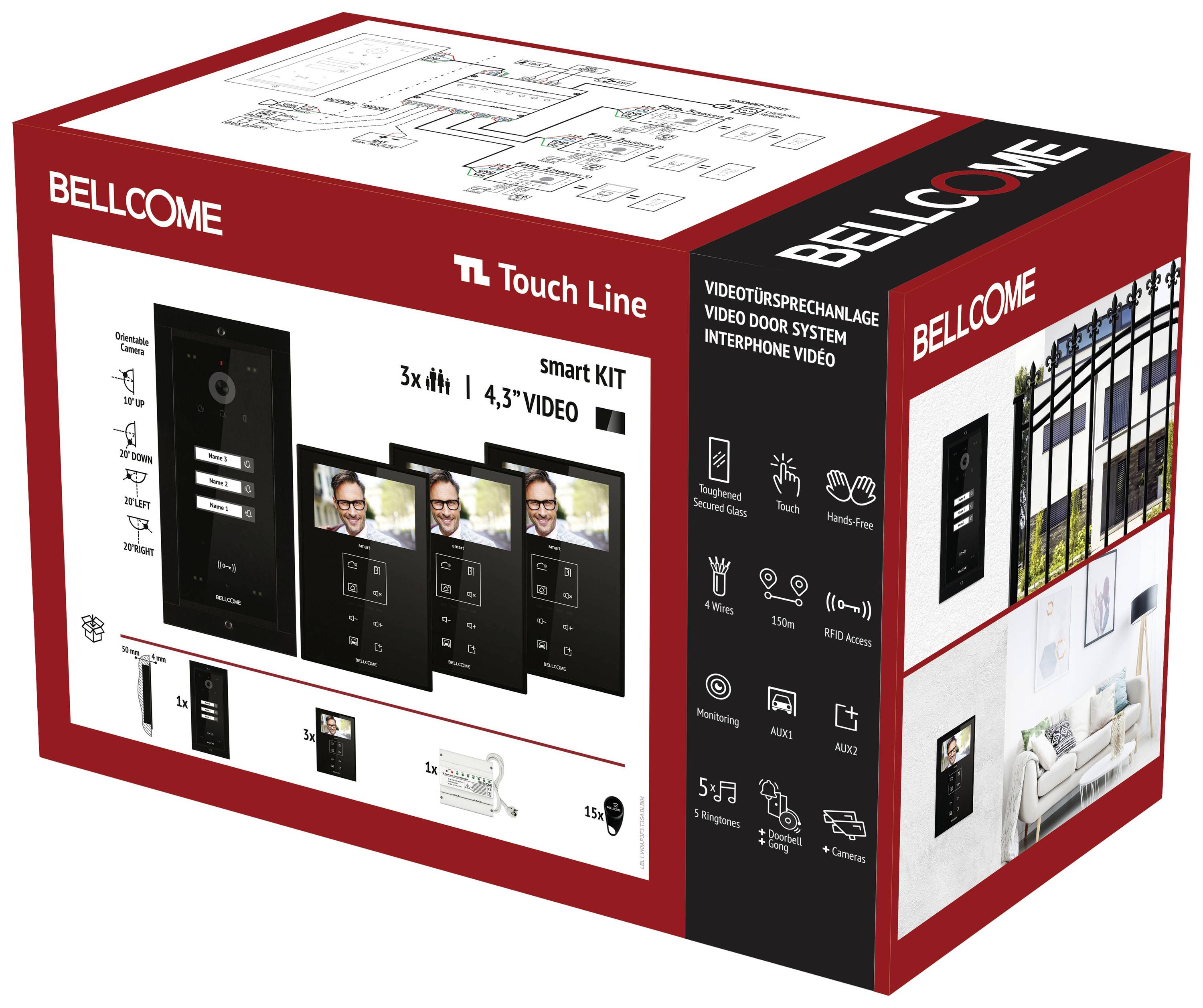 Bellcome ELECTRA video portafon za vrata žičani kompletan set crna