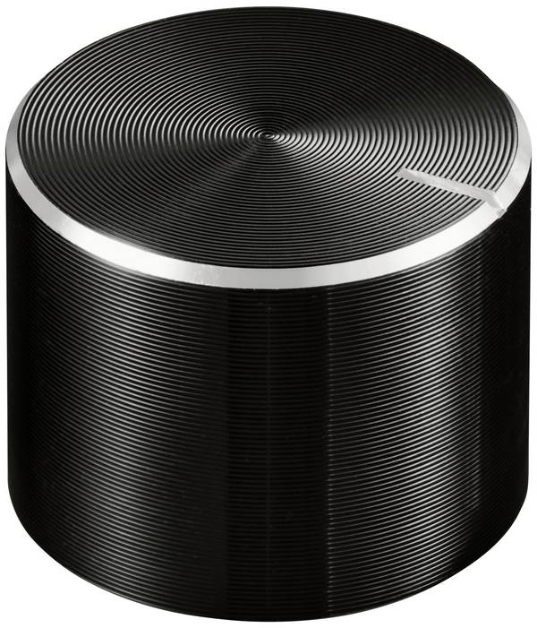 TRU COMPONENTS TC-11613872 okretni gumb s gumbom za obilježavanje crna (Ø x V) 17 mm x 13 mm aluminij, plastika 1 St.