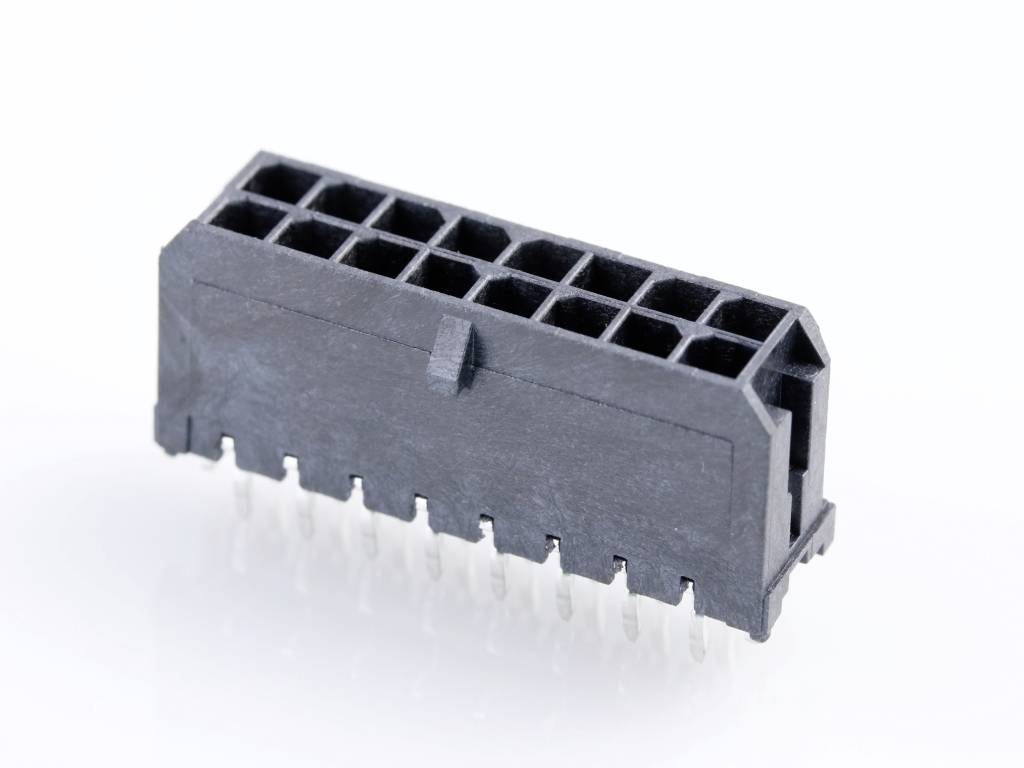 Molex 430451624 Male header, inbouw (standaard) Totaal aantal polen: 16 Rastermaat: 3 mm Inhoud: 1 stuk(s) Tray