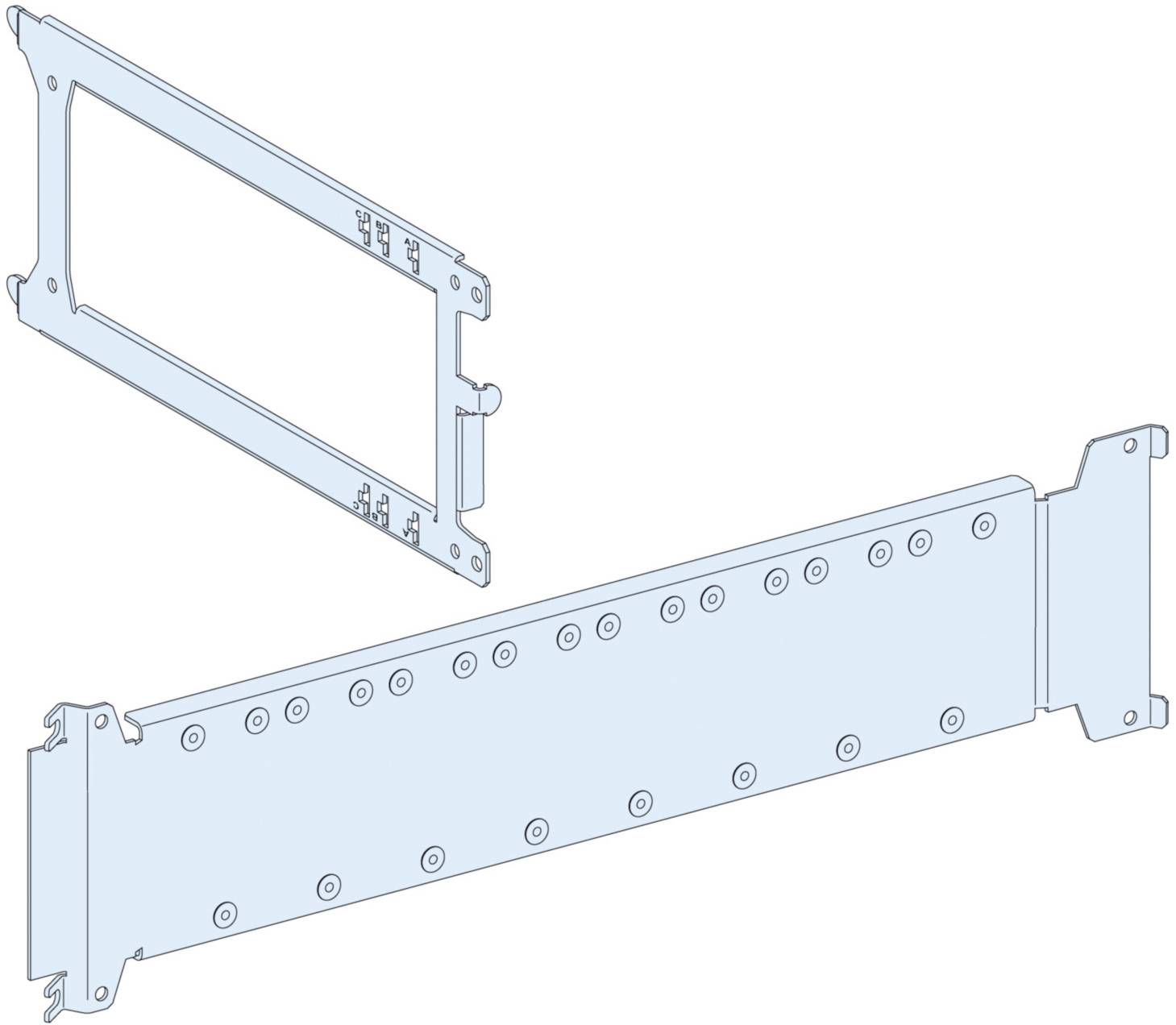 Schneider Electric PrismaSeT-P, montageplaat, 4x FuPacT ISFT160 3-polig, verticaal, breedte = 650 mm, hoogte = 6 modules 1 stuk(s)
