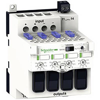 Relejna sklopka tvrtke Schneider Electric s ulaznim i izlaznim priključcima te ručnim i automatskim mogućnostima upravljanja.