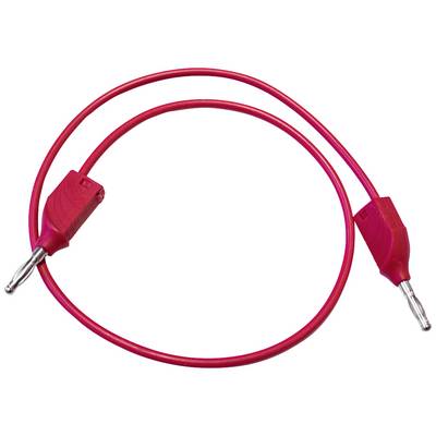 Crveni kabel za spajanje s dva identična utikača na krajevima, tipično korišten za električna testiranja.