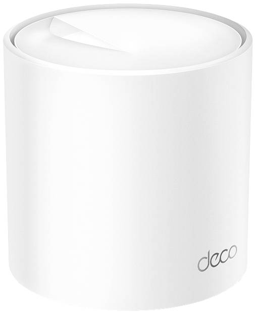 Bijeli cilindrični WLAN usmjerivač s natpisom 'Deco' dolje desno.