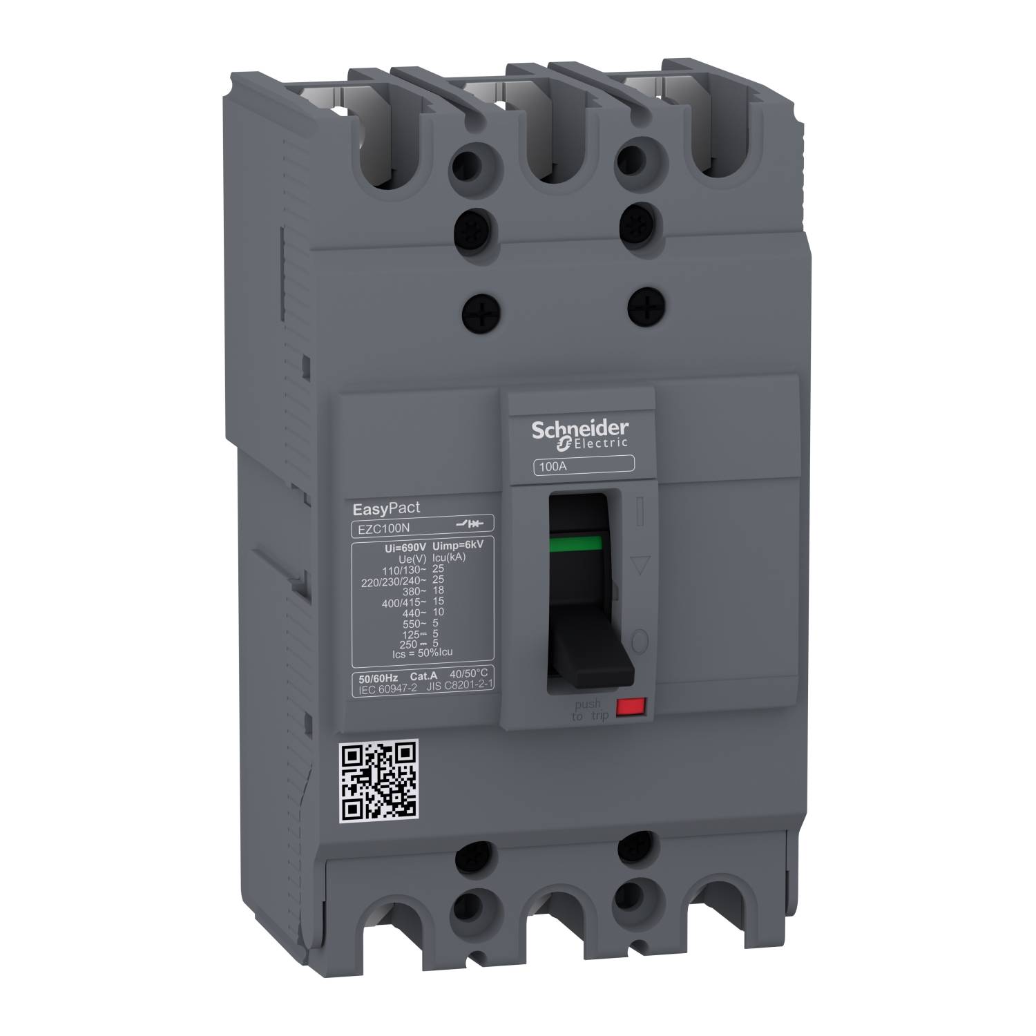 Schneider Electric EZC100N3020 Vermogensschakelaar 1 stuk(s) Schakelspanning (max.): 550 V/AC (b x h x d) 75 x 130 x 60 mm