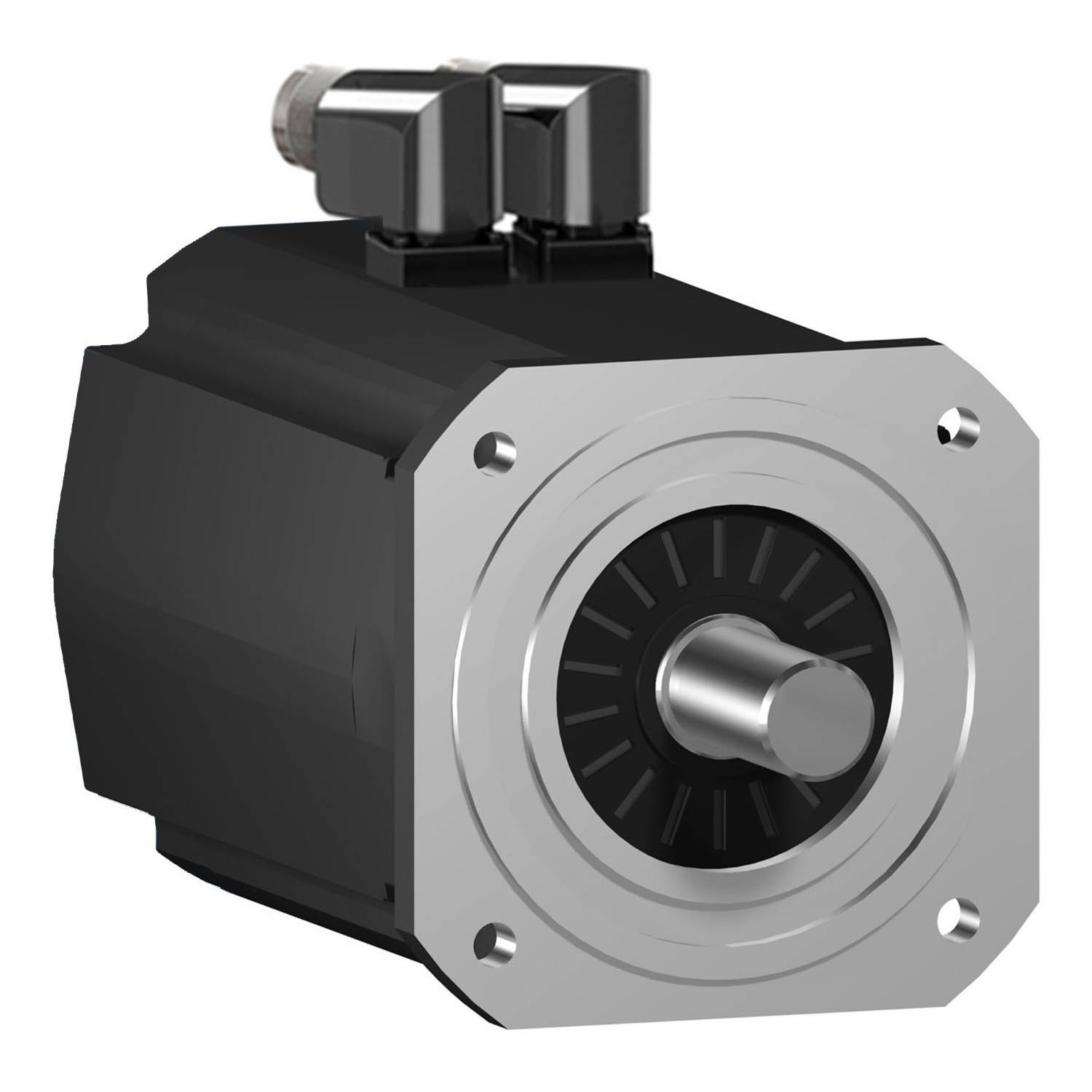 Crni elektromotor sa srebrnom prednjom stranom i priključcima na vrhu, pogodan za industrijske primjene.