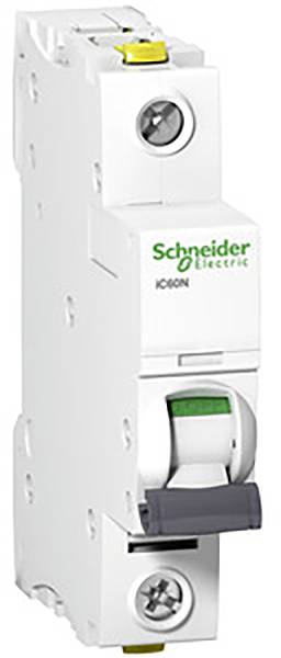 Automatski zaštitni prekidač Schneider Electric, model iC60N, zeleno-žute oznake, za upravljanje električnom strujom.