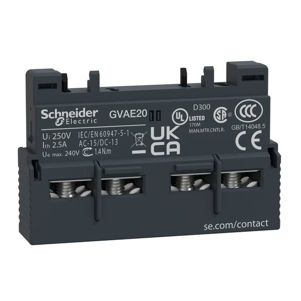 Schneider Electric GVAE20 pomoćni prekidač 2 zatvarač 10 St.