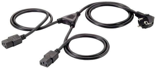 Equip struja priključni kabel [1x  - 2x ] 1.8 m crna