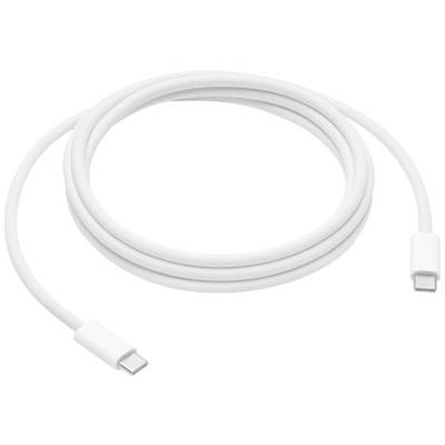 Bijeli USB-C na USB-C kabel, pogodan za punjenje i prijenos podataka, labavo je smotkan i leži na ravnoj površini.