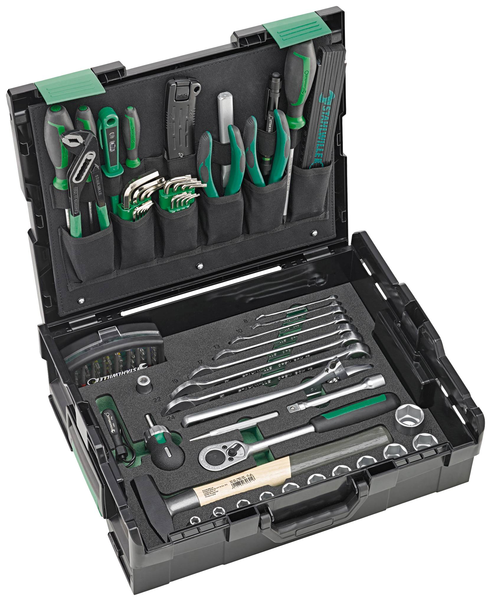 Stahlwille 97830701 STW L-BoXX Industrieset Verktygsl&aring;da utrustad ABS plast Svart, Gr&ouml;n