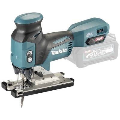 Makita akumulatorska ubodna pila, model XGT 40Vmax. Ergonomski dizajn u crnoj i tirkiznoj boji s različitim upravljačkim elementima.